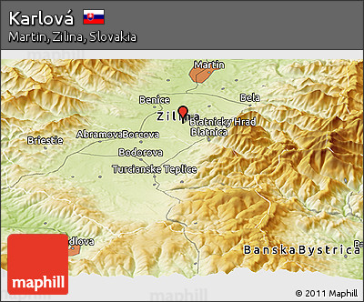 Physical Panoramic Map of Karlová