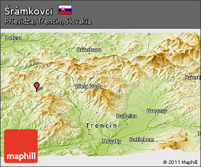 Physical Panoramic Map of Šrámkovci