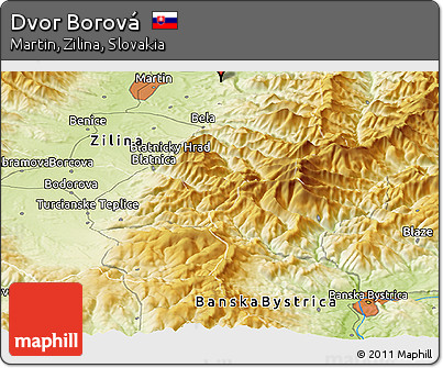 Physical Panoramic Map of Dvor Borová