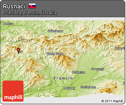 Physical Panoramic Map of Rusnáci