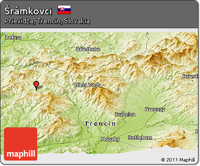Physical Panoramic Map of Šrámkovci