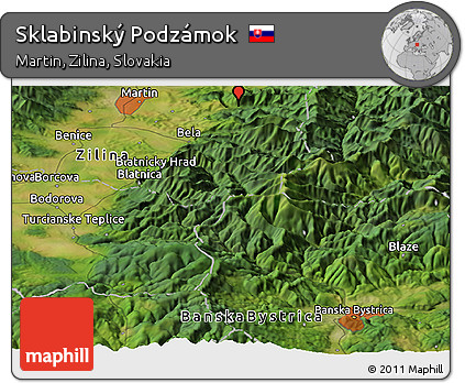Satellite Panoramic Map of Sklabinský Podzámok