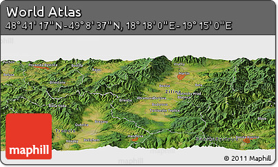 Satellite Panoramic Map of the Area around 48° 54' 57" N, 18° 46' 29" E