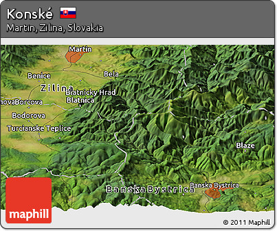 Satellite Panoramic Map of Konské