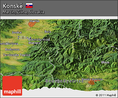 Satellite Panoramic Map of Konské