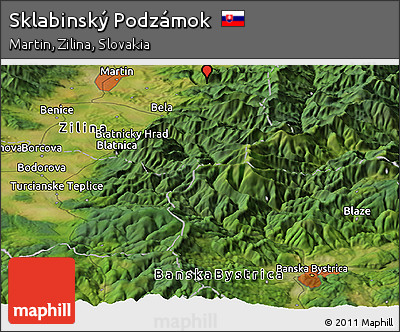 Satellite Panoramic Map of Sklabinský Podzámok