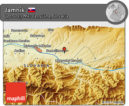 Physical 3D Map of Jamník