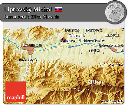 Physical 3D Map of Liptovský Michal