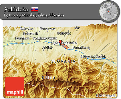 Physical 3D Map of Palúdzka