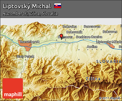 Physical 3D Map of Liptovský Michal