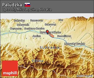 Physical 3D Map of Palúdzka