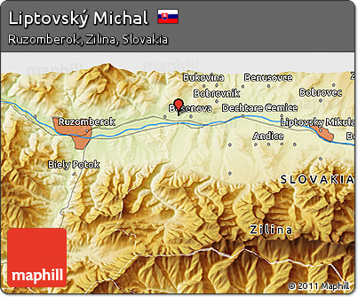 Physical 3D Map of Liptovský Michal