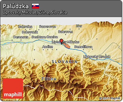 Physical 3D Map of Palúdzka
