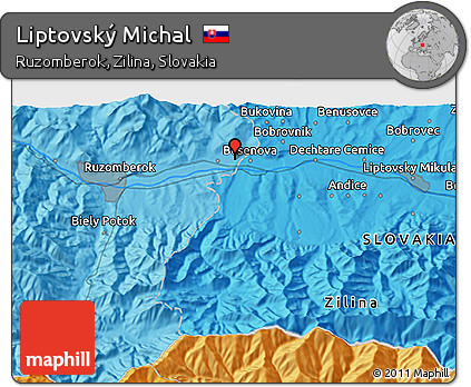 Political 3D Map of Liptovský Michal