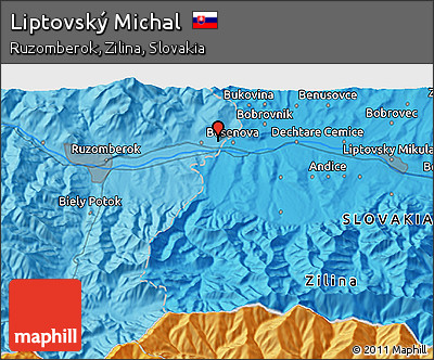 Political 3D Map of Liptovský Michal