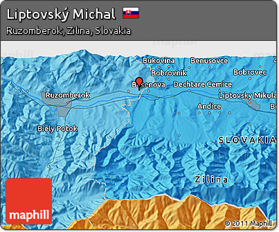 Political 3D Map of Liptovský Michal
