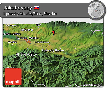 Satellite 3D Map of Jakubovany