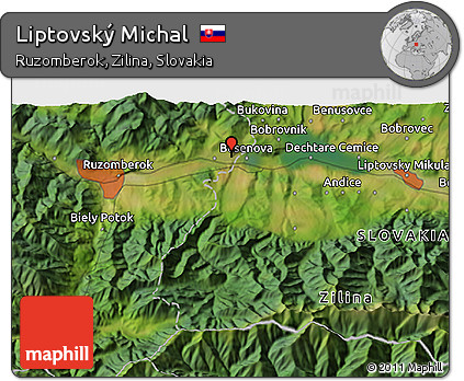 Satellite 3D Map of Liptovský Michal