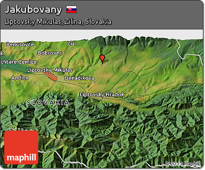 Satellite 3D Map of Jakubovany