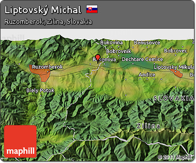 Satellite 3D Map of Liptovský Michal