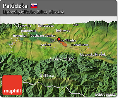 Satellite 3D Map of Palúdzka