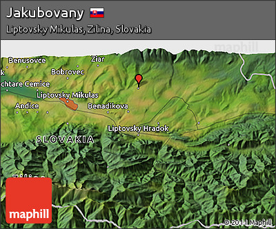 Satellite 3D Map of Jakubovany