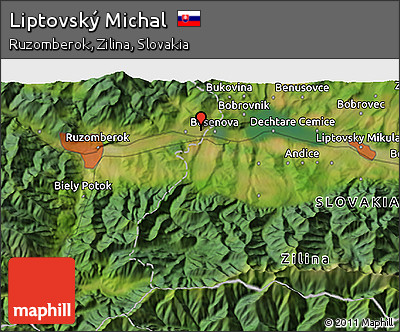 Satellite 3D Map of Liptovský Michal