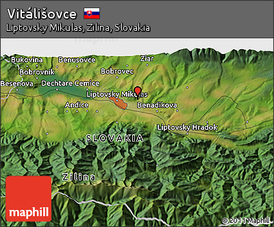 Satellite 3D Map of Vitálišovce