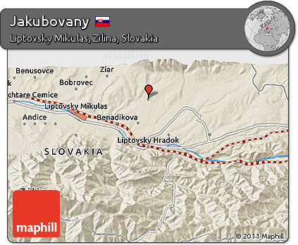 Shaded Relief 3D Map of Jakubovany