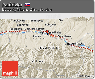 Shaded Relief 3D Map of Palúdzka