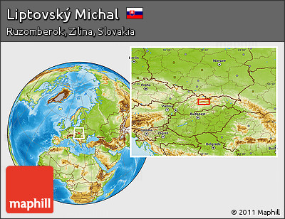 Physical Location Map of Liptovský Michal