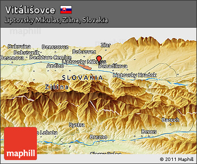 Physical Panoramic Map of Vitálišovce