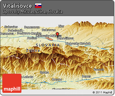 Physical Panoramic Map of Vitálišovce