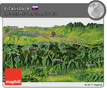 Satellite Panoramic Map of Vitálišovce