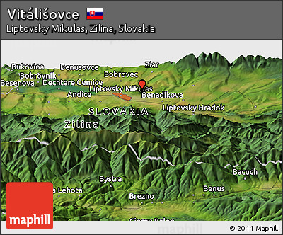 Satellite Panoramic Map of Vitálišovce