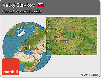 Satellite Location Map of Veľký Slavkov