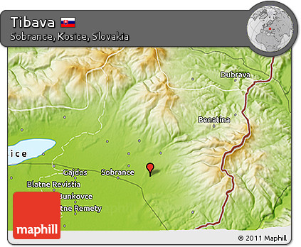Physical 3D Map of Tibava