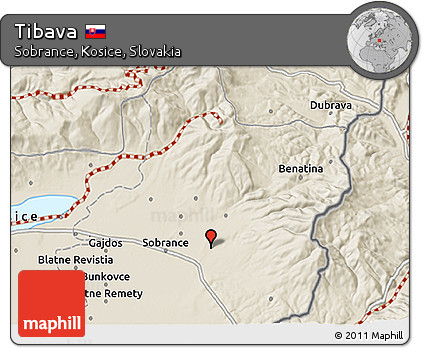Shaded Relief 3D Map of Tibava