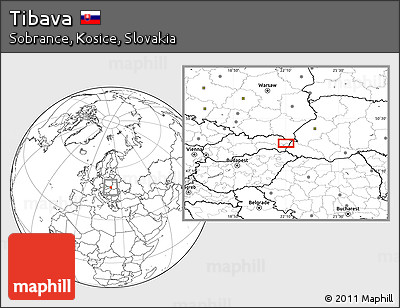 Blank Location Map of Tibava