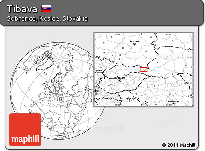 Blank Location Map of Tibava