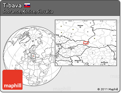 Blank Location Map of Tibava