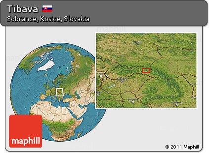 Satellite Location Map of Tibava