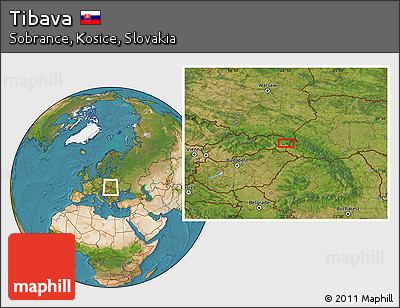 Satellite Location Map of Tibava