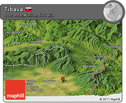 Satellite Panoramic Map of Tibava