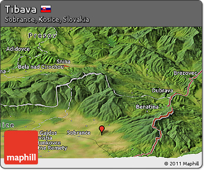 Satellite Panoramic Map of Tibava