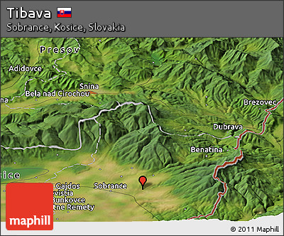 Satellite Panoramic Map of Tibava