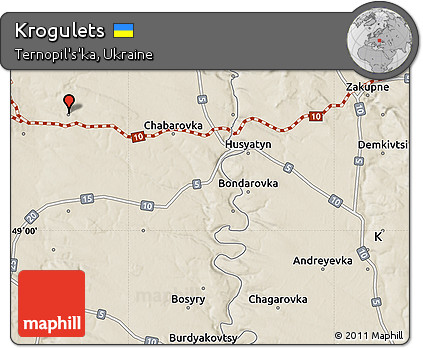 Shaded Relief Map of Krogulets