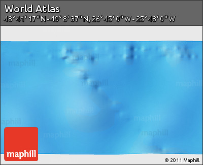 Physical 3D Map of the Area around 48° 54' 57" N, 26° 16' 29" W