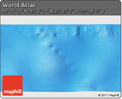 Physical 3D Map of the Area around 48° 54' 57" N, 26° 16' 29" W