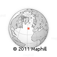 Outline Map of the Area around 48° 54' 57" N, 26° 16' 29" W, rectangular outline